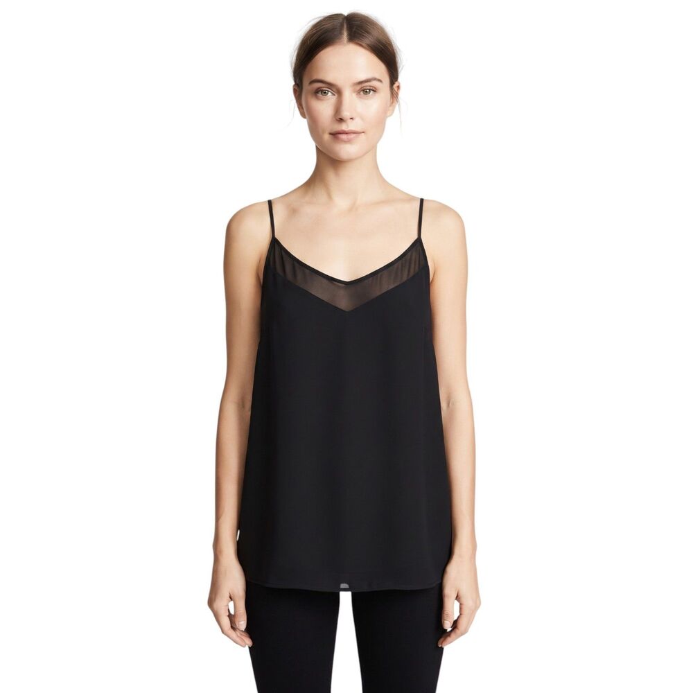 Tahari Black Cami Mesh Lined Tank Size XL